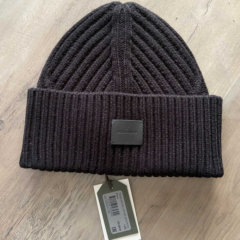 Black beanie by ALLSAINTS